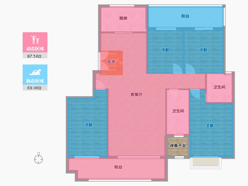 湖南省-衡阳市-金星・湘江雅院-146.08-户型库-动静分区