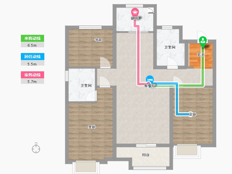 河北省-廊坊市-融创・时代壹号-94.41-户型库-动静线