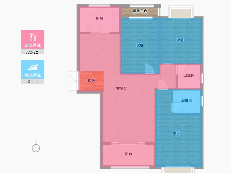 湖南省-衡阳市-金星・湘江雅院-97.00-户型库-动静分区