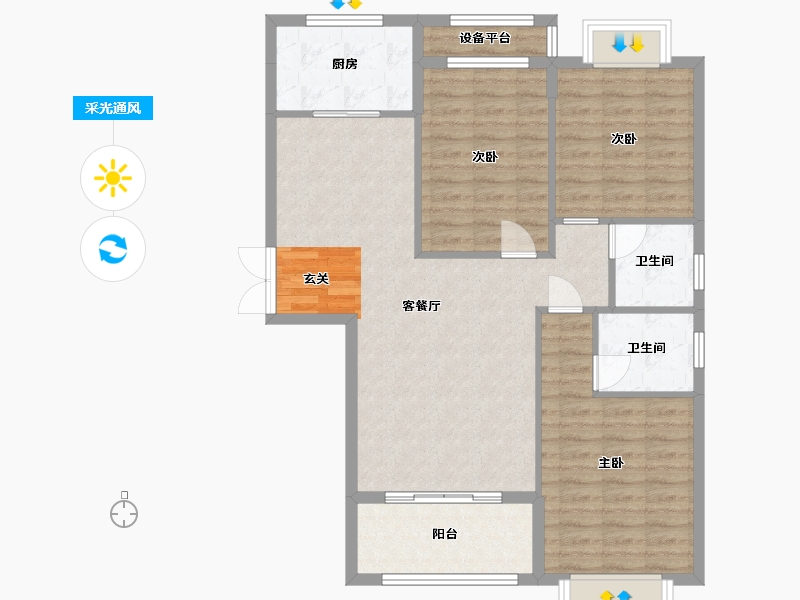 湖南省-衡阳市-金星・湘江雅院-97.00-户型库-采光通风