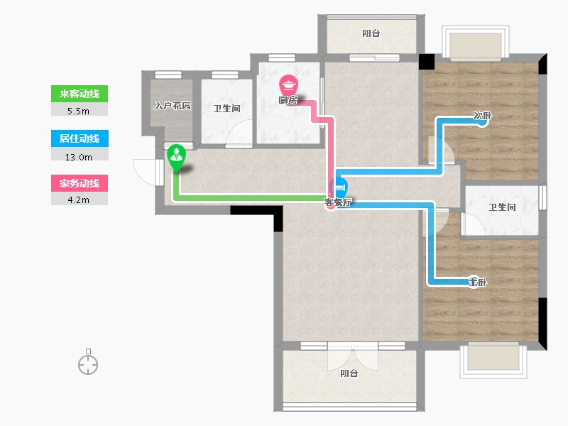 湖北省-宜昌市-弘景绿洲-83.44-户型库-动静线