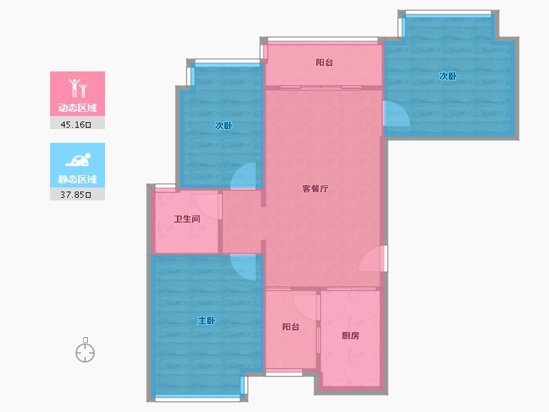 陕西省-西安市-恒大城-75.32-户型库-动静分区