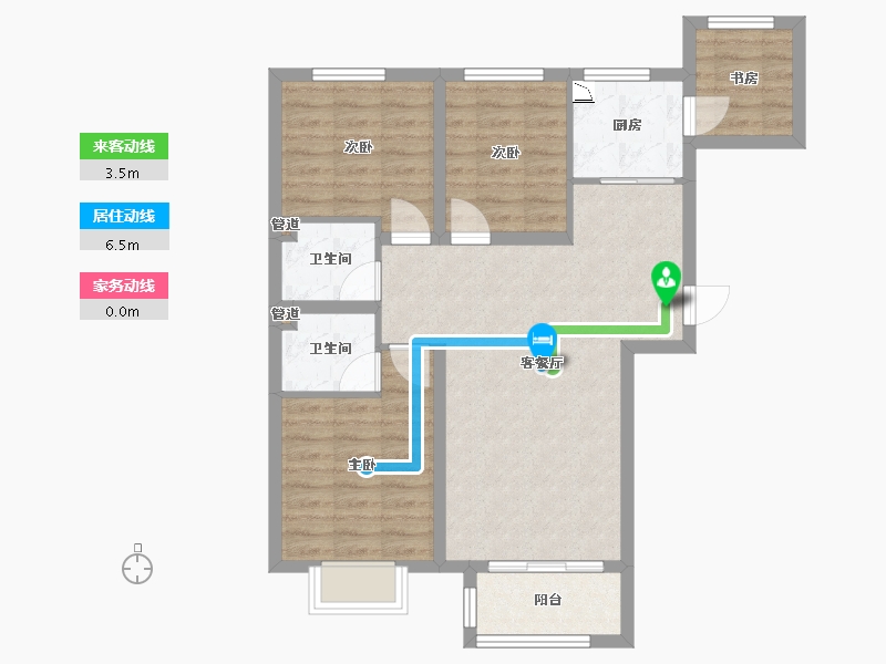 山西省-长治市-金城名邸-76.55-户型库-动静线