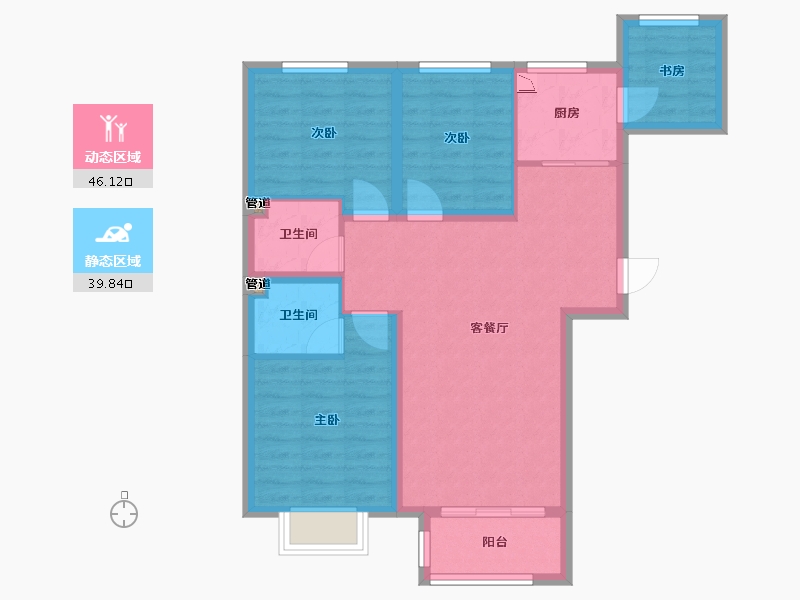 山西省-长治市-金城名邸-76.55-户型库-动静分区