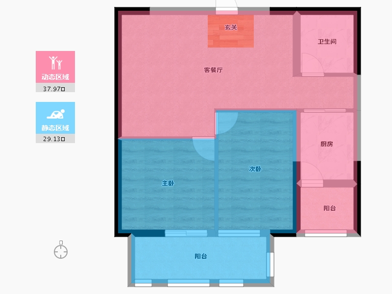 山东省-烟台市-花半里-60.00-户型库-动静分区