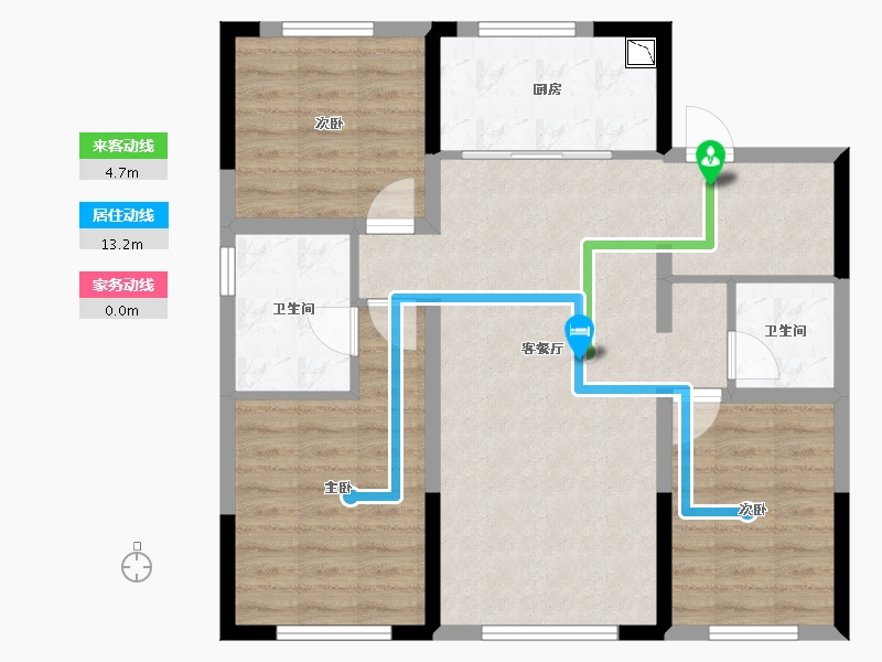 辽宁省-鞍山市-万科城市之光-83.05-户型库-动静线