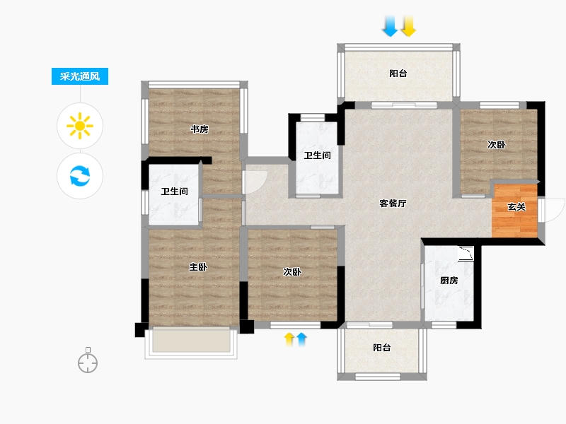 广西壮族自治区-南宁市-锦上城-87.77-户型库-采光通风