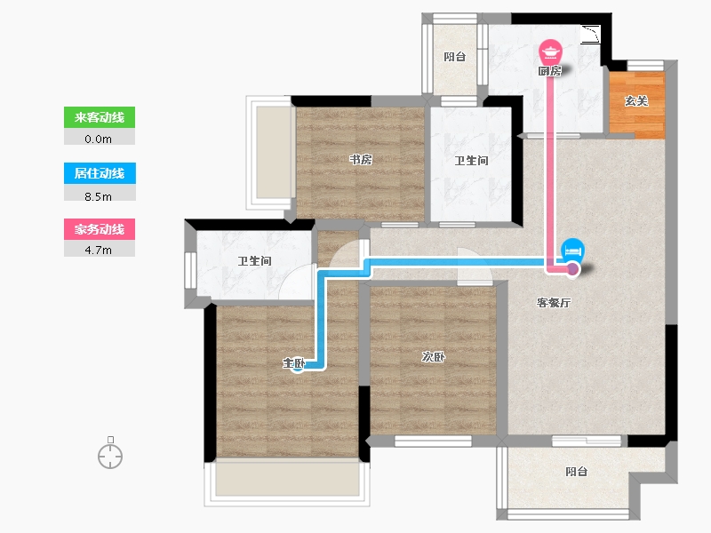 广西壮族自治区-南宁市-悦桂绿地新世界-75.43-户型库-动静线