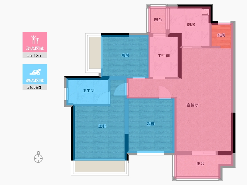 广西壮族自治区-南宁市-悦桂绿地新世界-75.43-户型库-动静分区