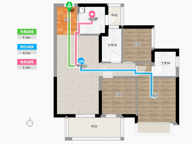 广西壮族自治区-南宁市-龙光玖珑华府-71.30-户型库-动静线