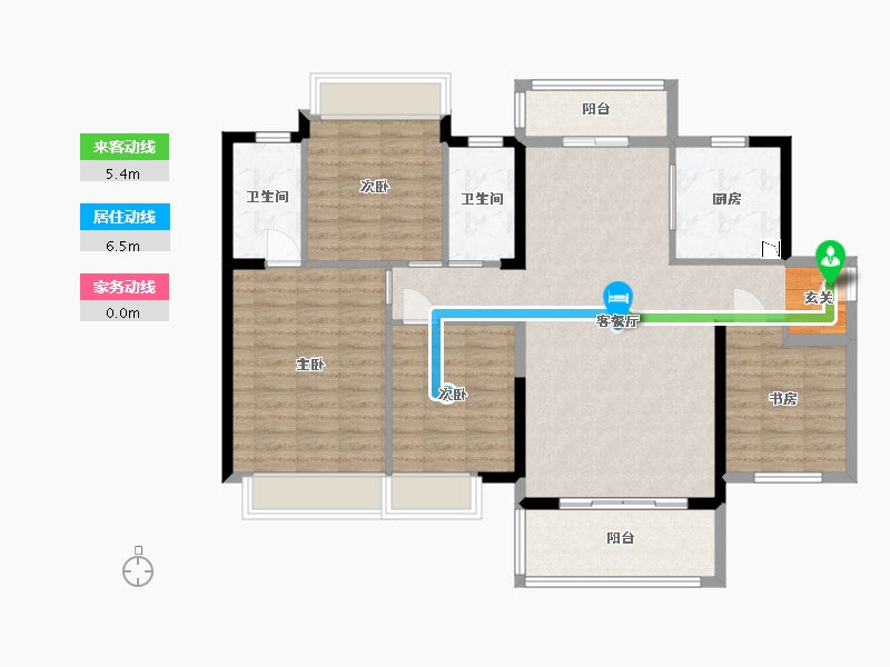 广西壮族自治区-南宁市-龙光玖珑华府-111.54-户型库-动静线