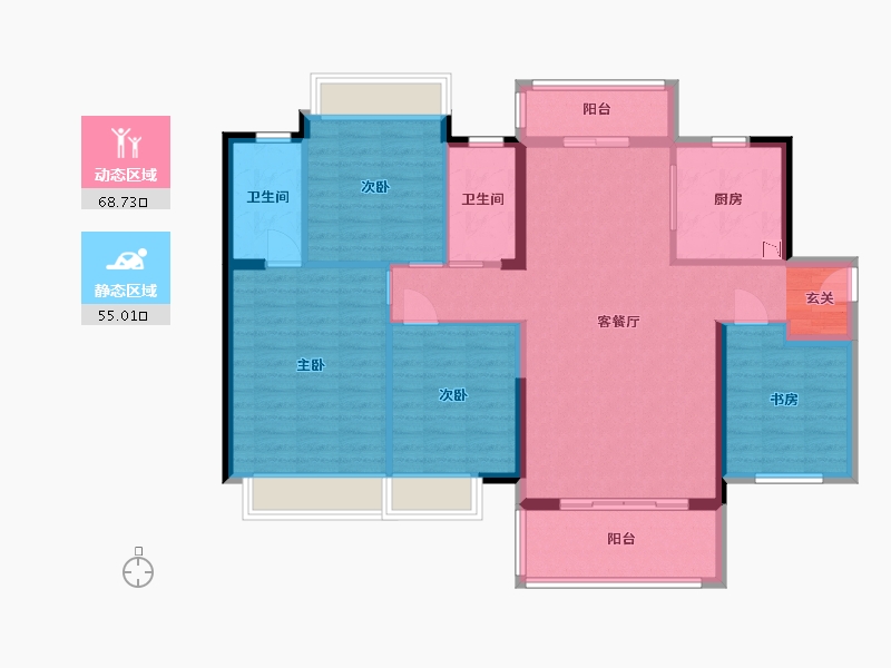 广西壮族自治区-南宁市-龙光玖珑华府-111.54-户型库-动静分区