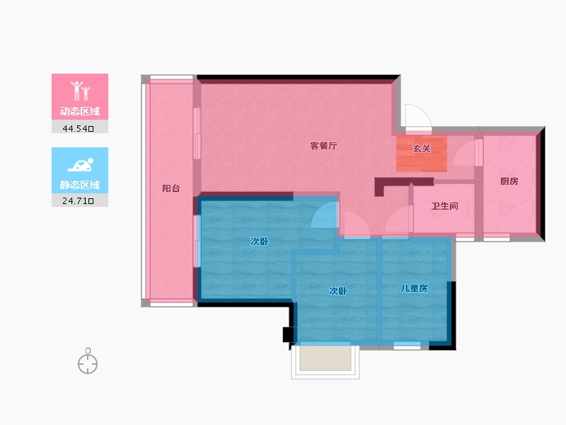 广西壮族自治区-南宁市-安吉大唐世家-60.89-户型库-动静分区