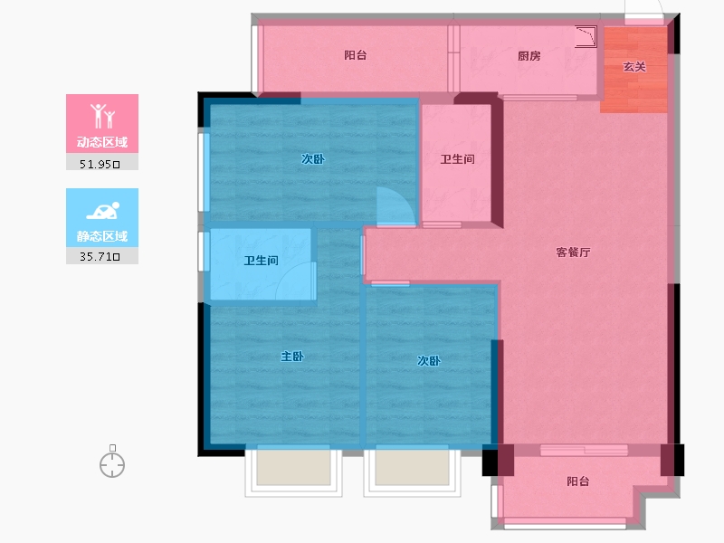 广西壮族自治区-南宁市-鑫邦华府-77.82-户型库-动静分区