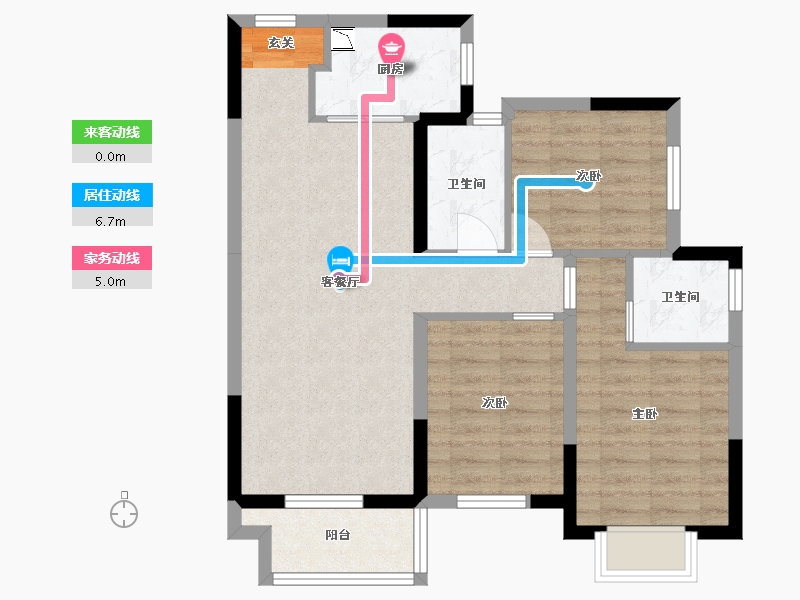 广西壮族自治区-南宁市-中梁国宾熙岸-75.32-户型库-动静线