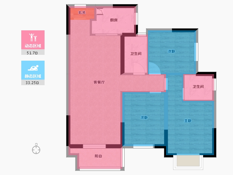 广西壮族自治区-南宁市-中梁国宾熙岸-75.32-户型库-动静分区