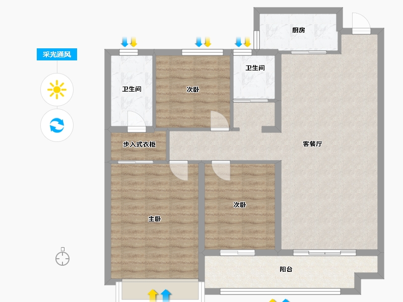 山东省-菏泽市-佳和雅园-99.20-户型库-采光通风