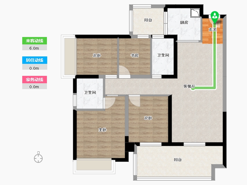 广西壮族自治区-南宁市-华夏院子.璞院-96.32-户型库-动静线