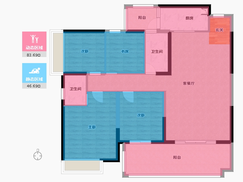 广西壮族自治区-南宁市-华夏院子.璞院-117.61-户型库-动静分区