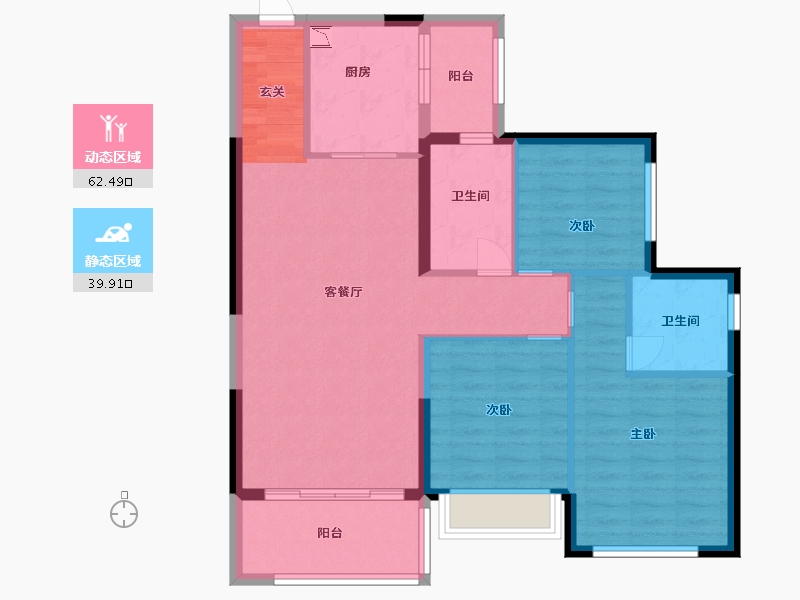 广西壮族自治区-南宁市-南宁恒大悦龙台-92.00-户型库-动静分区