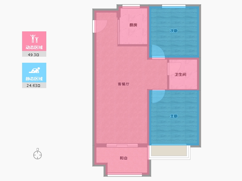 河北省-保定市-荣盛・锦绣书苑-66.40-户型库-动静分区