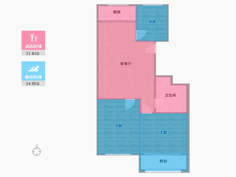 山东省-烟台市-文景佳苑-64.01-户型库-动静分区