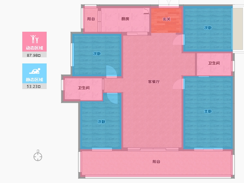 广西壮族自治区-南宁市-阳光城江山�Z原-127.74-户型库-动静分区