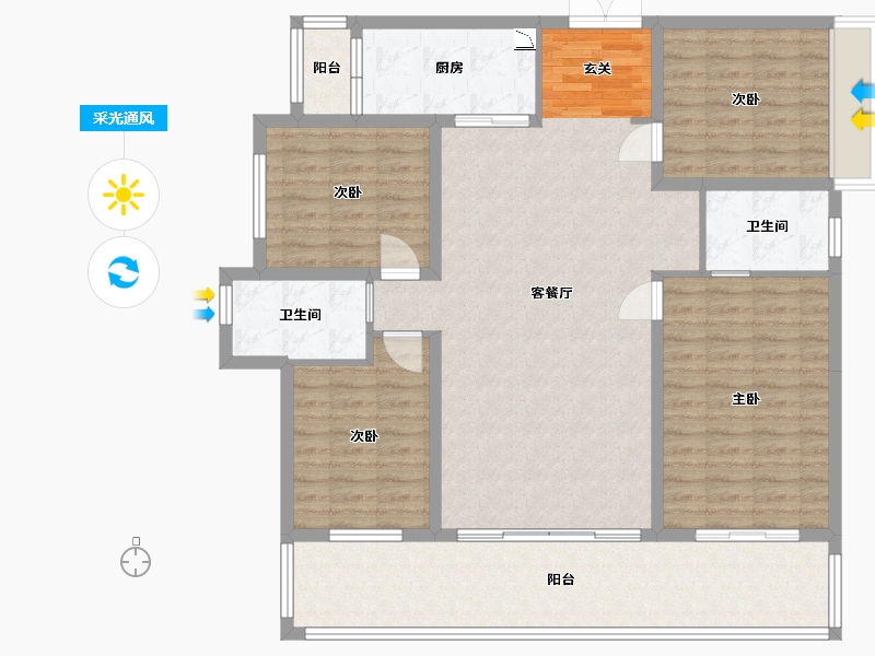 广西壮族自治区-南宁市-阳光城江山�Z原-127.74-户型库-采光通风