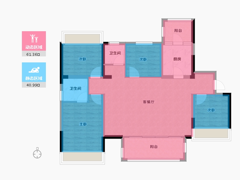 四川省-遂宁市-绿地・遂宁1958-91.38-户型库-动静分区