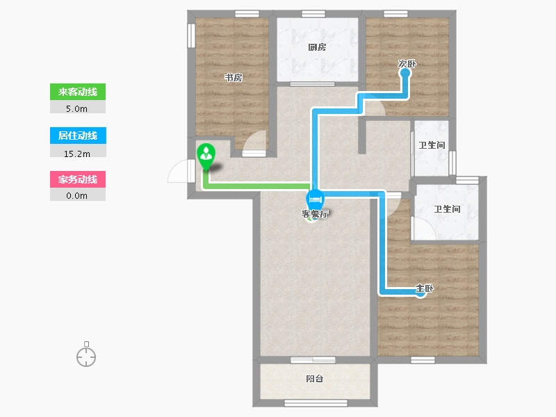 河北省-唐山市-万科南湖春晓5期-88.22-户型库-动静线