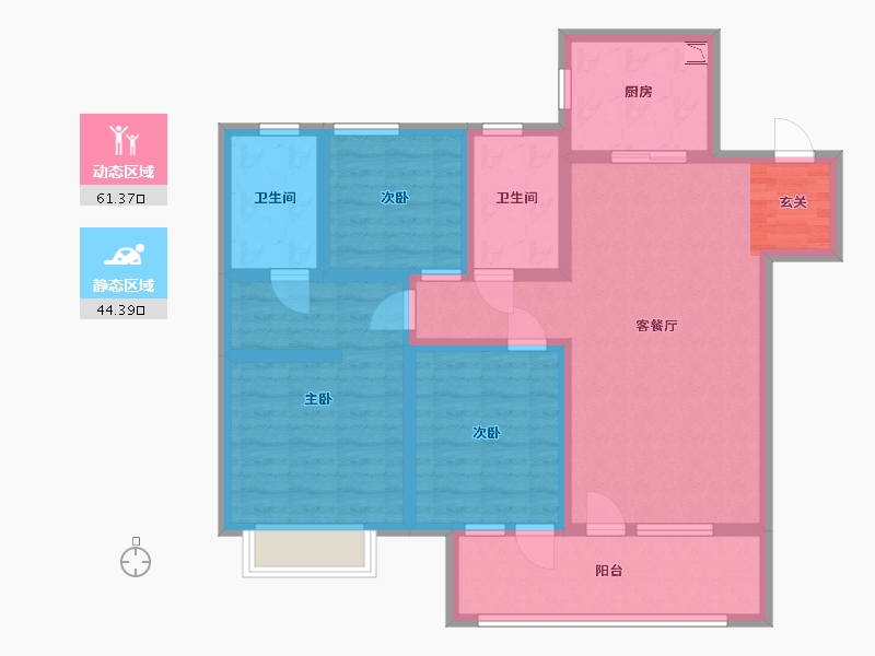 山东省-青岛市-海尔产城创衡山学府-92.85-户型库-动静分区