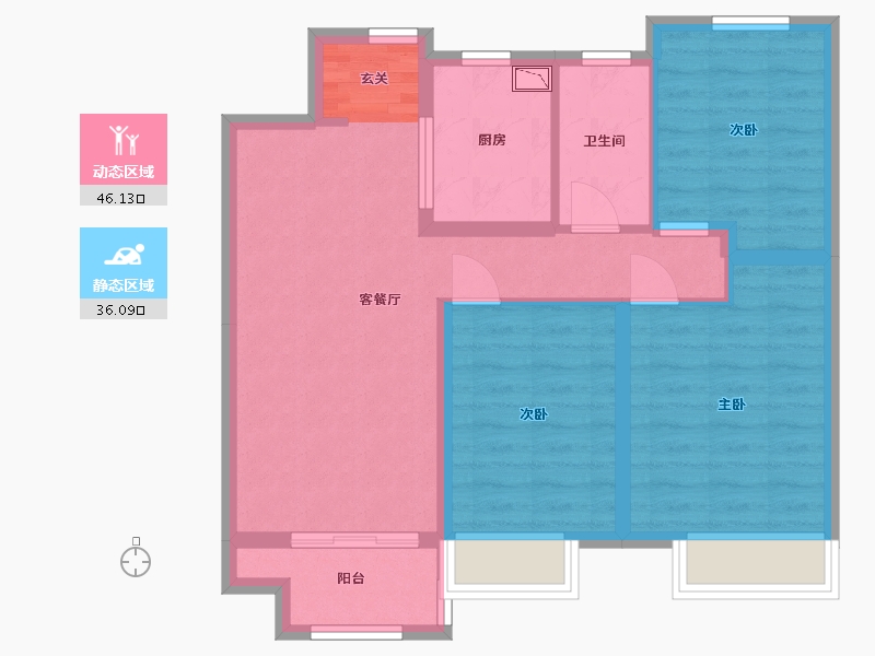 山东省-青岛市-金茂智慧国际城-72.77-户型库-动静分区