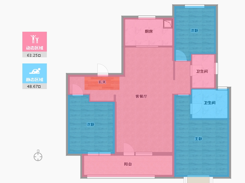 山东省-青岛市-龙湖春江紫宸-100.00-户型库-动静分区