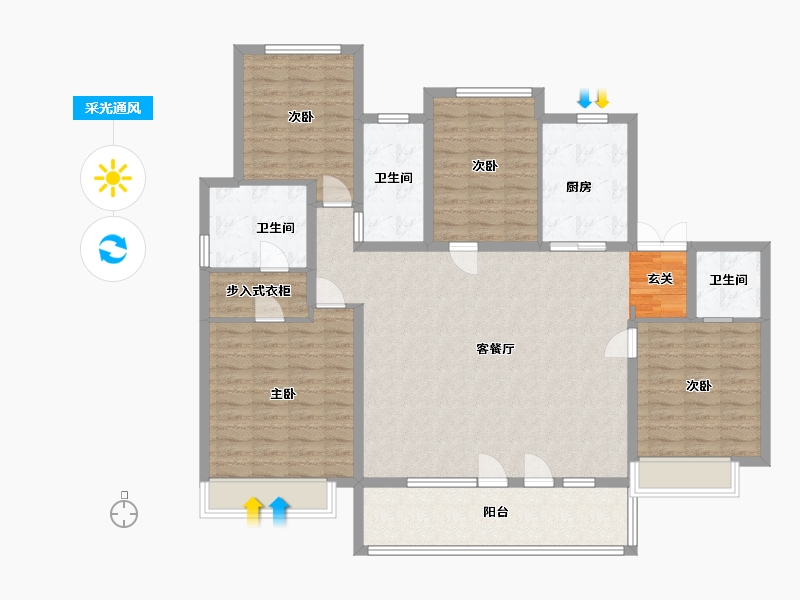 山东省-青岛市-红星国际广场-140.00-户型库-采光通风