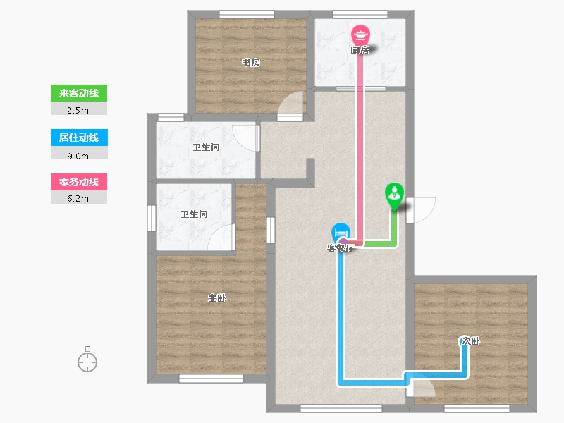 新疆维吾尔自治区-乌鲁木齐市-水龙湾-90.11-户型库-动静线