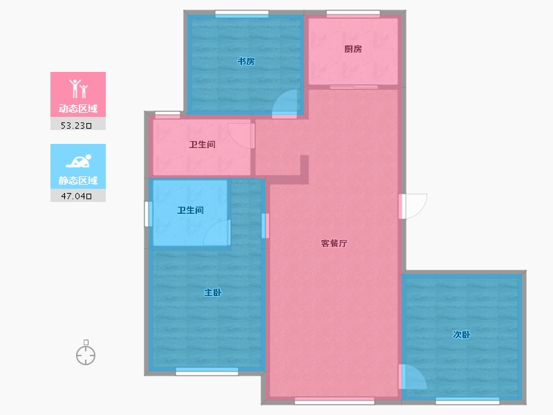 新疆维吾尔自治区-乌鲁木齐市-水龙湾-90.11-户型库-动静分区