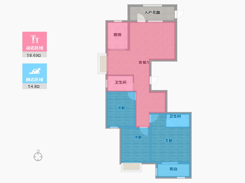 河南省-郑州市-登封正商城裕园-110.01-户型库-动静分区