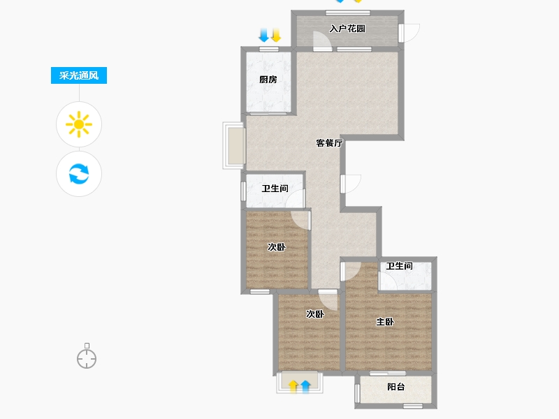 河南省-郑州市-登封正商城裕园-110.01-户型库-采光通风