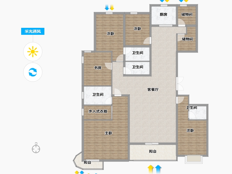 山西省-太原市-汇丰丽城-230.01-户型库-采光通风