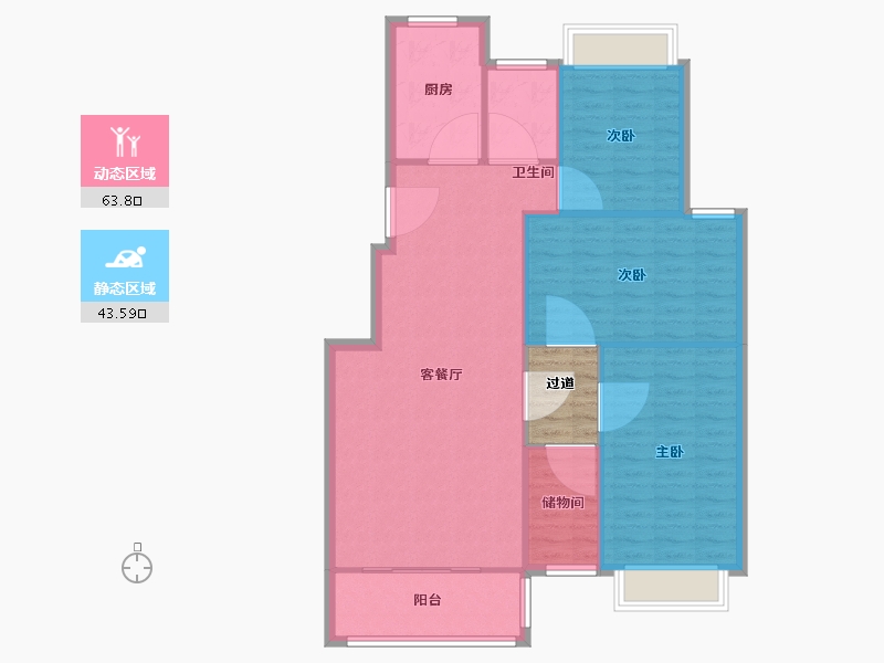 湖南省-长沙市-鄱阳小区-103.01-户型库-动静分区