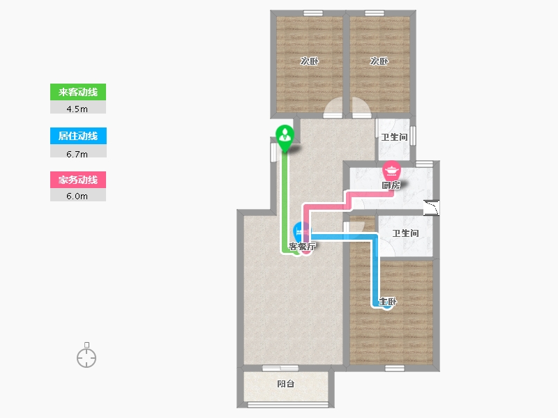 河北省-沧州市-庆丰花园3期-93.53-户型库-动静线