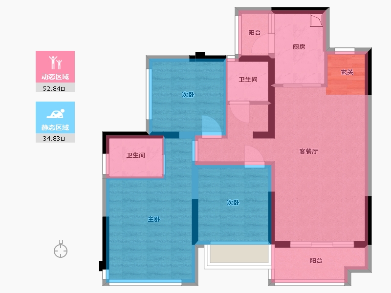 四川省-宜宾市-正黄・翡翠堂-77.12-户型库-动静分区