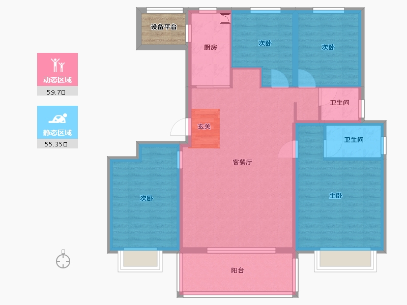 江苏省-南通市-仁恒公园世纪-106.40-户型库-动静分区