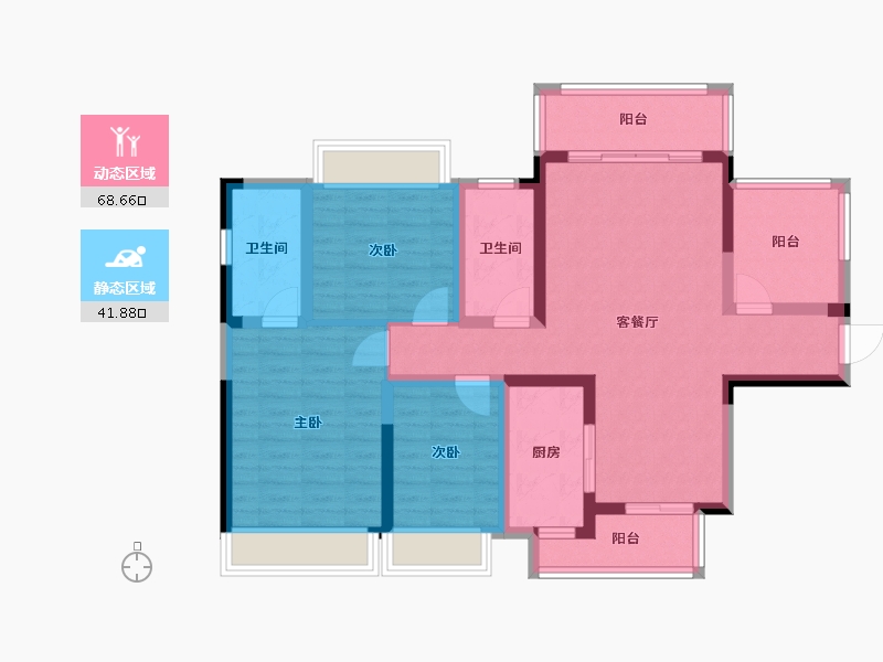 四川省-绵阳市-敏捷阅江府-97.40-户型库-动静分区