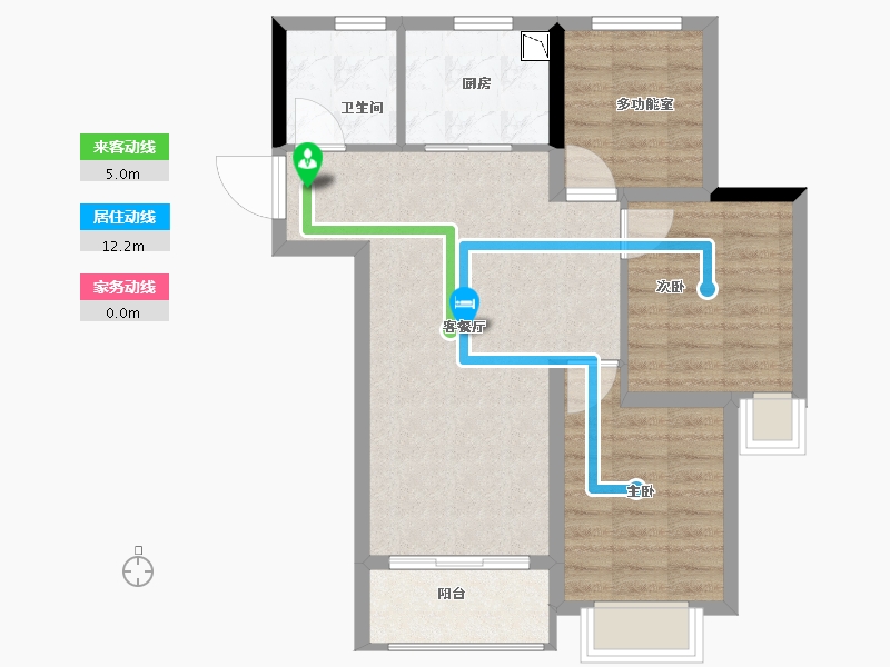 湖南省-长沙市-合能湘江公馆-69.04-户型库-动静线