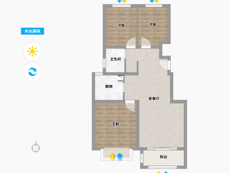 河北省-张家口市-中国铁建・西山国际城-68.36-户型库-采光通风