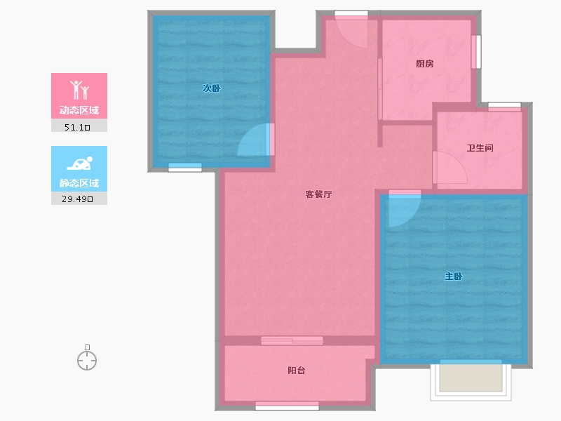 山东省-菏泽市-花都绿地-72.00-户型库-动静分区