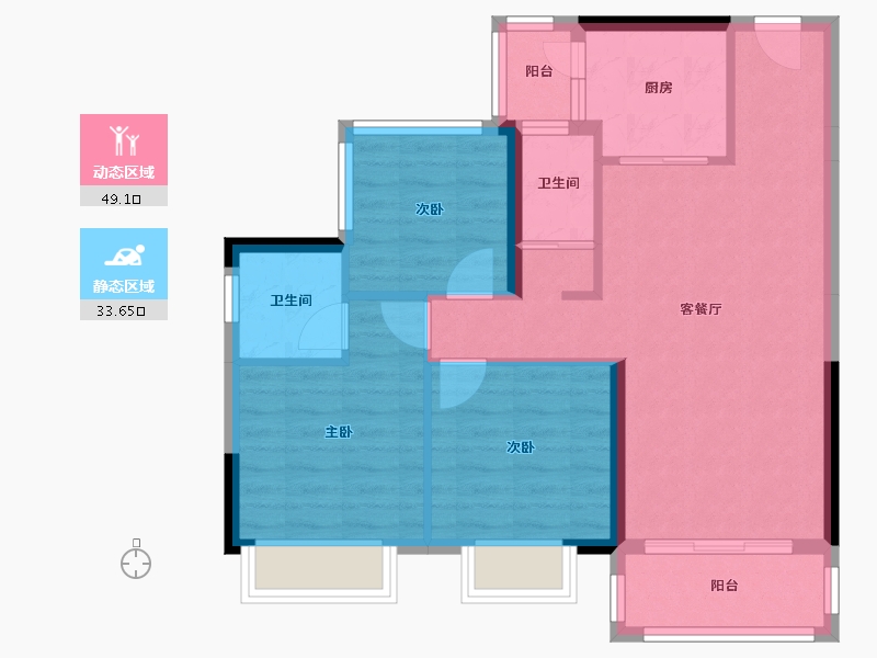 广西壮族自治区-贵港市-碧桂园交投・中央上城-73.94-户型库-动静分区