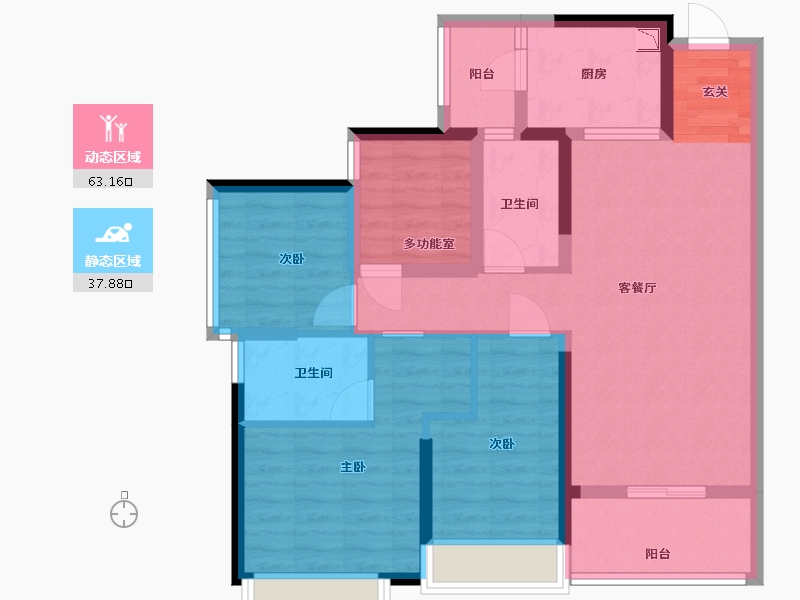 广东省-佛山市-越秀星汇瀚府-88.80-户型库-动静分区