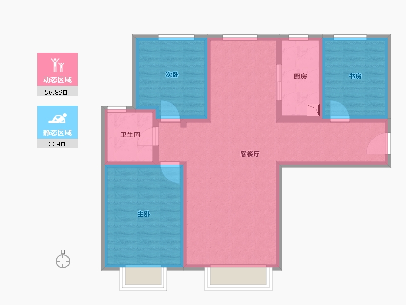 新疆维吾尔自治区-乌鲁木齐市-特变都市花园-79.89-户型库-动静分区